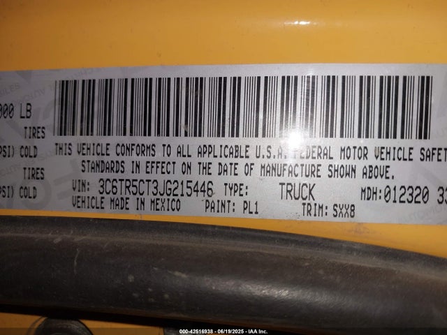 3C6TR5CT3JG215446 RAM 2018