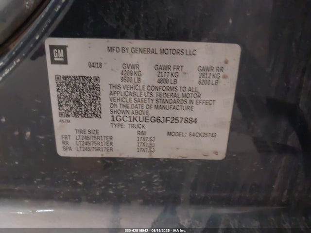1GC1KUEG6JF257884 Chevrolet l96 - e85 max, iron