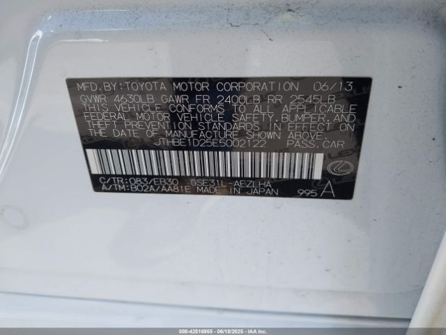 2014 LEXUS IS 350 JTHBE1D25E5002122 Photo 8