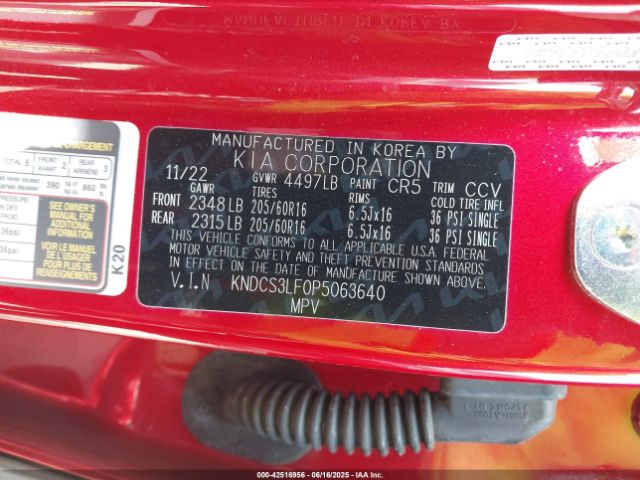 KNDCS3LF0P5063640 KIA gdi kappa pe