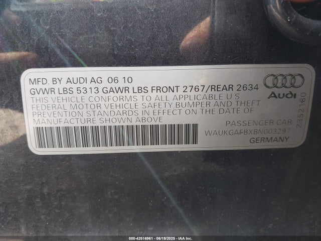 2011 AUDI A6 WAUKGAFBXBN003297 Photo 8