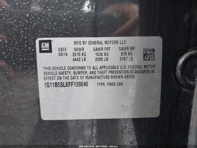 Chevrolet lkw 2015 1G11B5SLXFF138646 Image 9