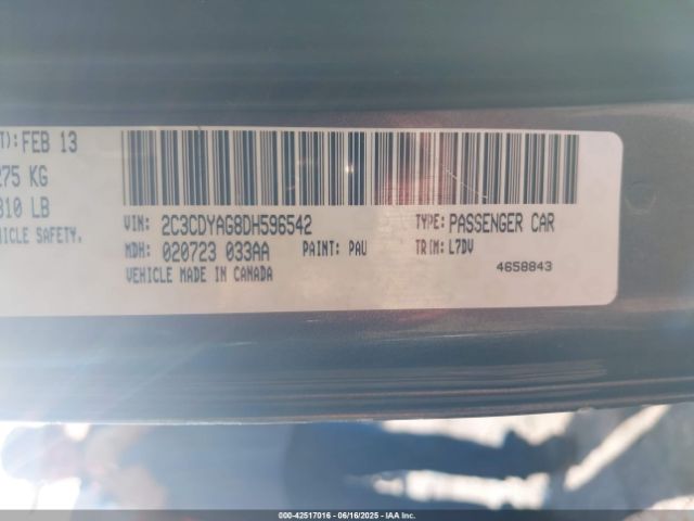 2013 DODGE CHALLENGER 2C3CDYAG8DH596542 Photo 8