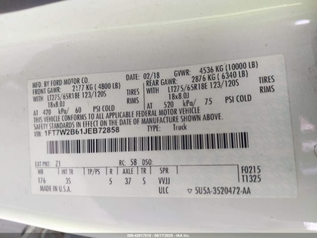 2018 FORD F-250 1FT7W2B61JEB72858 Photo 8