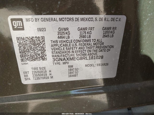 3GNAXMEG8RL181028 Chevrolet lsd