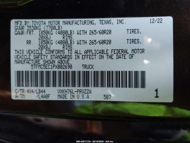 Toyota v35a-fts, 1tm 2023 5TFMC5EC1PX002690 Image 9