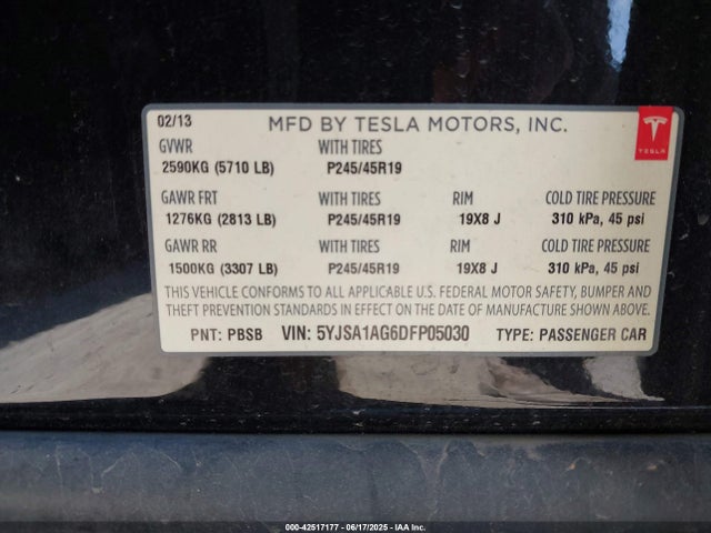 2013 TESLA MODEL S 5YJSA1AG6DFP05030 Photo 8