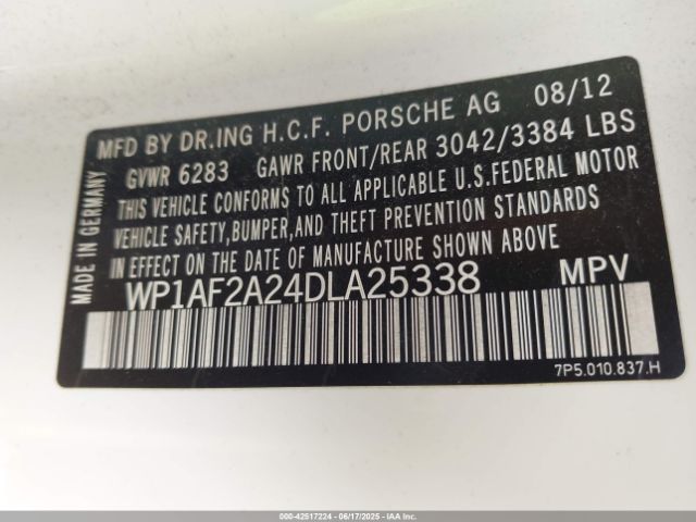 2013 PORSCHE CAYENNE WP1AF2A24DLA25338 Photo 8