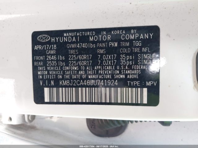 KM8J2CA46JU741924 Hyundai gdi nu
