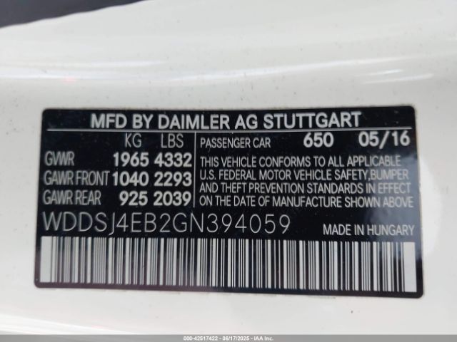 2016 MERCEDES-BENZ CLA 250 WDDSJ4EB2GN394059 Photo 8