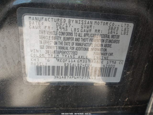 3N1AB7AP6HY277663 Nissan 2017