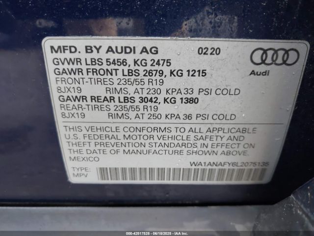 2020 AUDI Q5 WA1ANAFY6L2075135 Photo 8