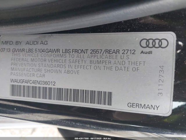 2014 AUDI A6 WAUGFAFC4EN036012 Photo 8