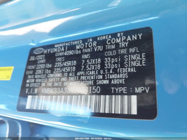 2022 HYUNDAI KONA KM8K33A33NU803150 Photo 8