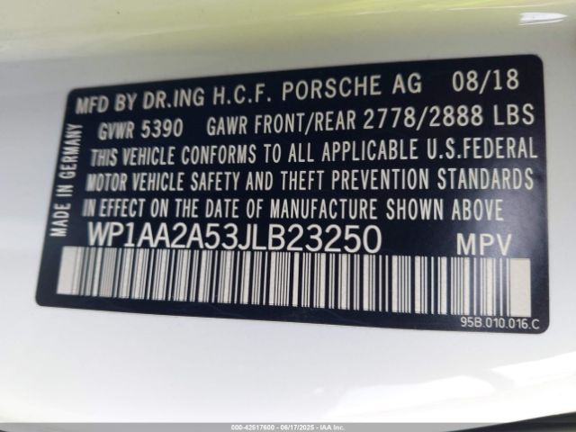 2018 PORSCHE MACAN WP1AA2A53JLB23250 Photo 8