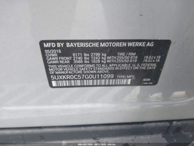 2016 BMW X5 5UXKR0C57G0U11099 Photo 8
