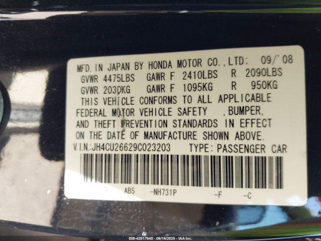 2009 ACURA TSX JH4CU26629C023203 Photo 8