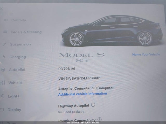5YJSA1H15EFP66601 Tesla MODEL S