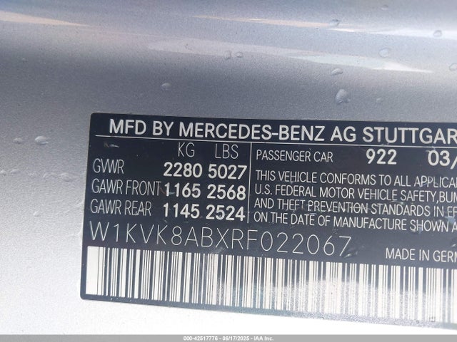 W1KVK8ABXRF022067 Mercedes-Benz m177