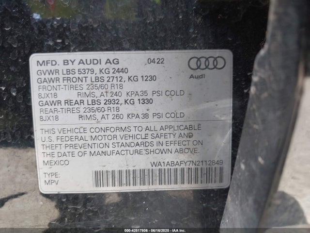 2022 AUDI Q5 WA1ABAFY7N2112849 Photo 8