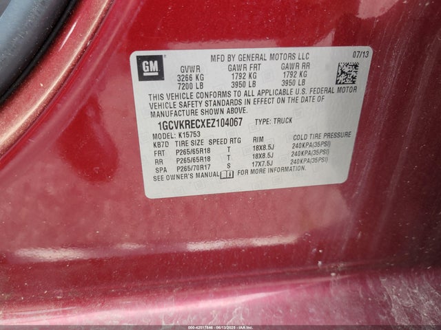 1GCVKRECXEZ104067 Chevrolet Silverado 1500