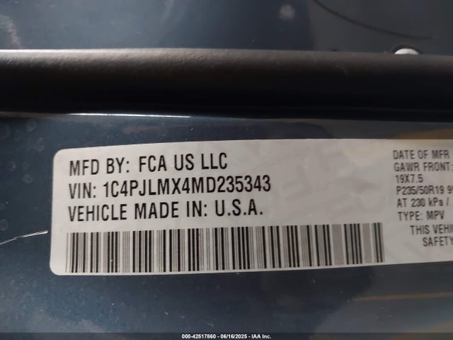 1C4PJLMX4MD235343 Jeep 2021