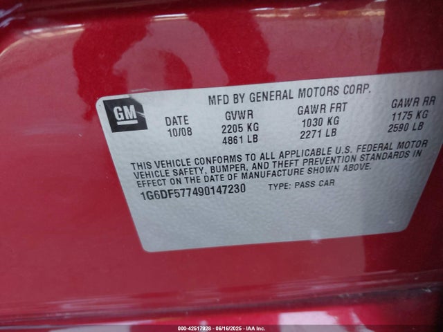 2009 CADILLAC CTS 1G6DF577490147230 Photo 8