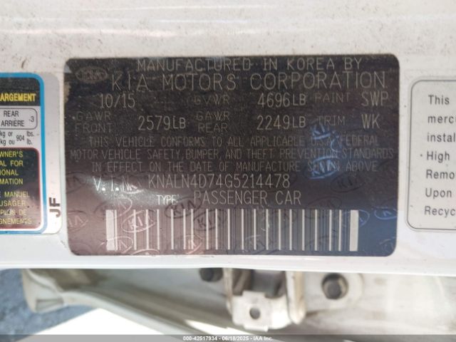 KNALN4D74G5214478 KIA v6 gdi lambda ii