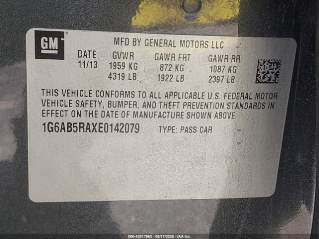 1G6AB5RAXE0142079 Cadillac ATS LUXURY