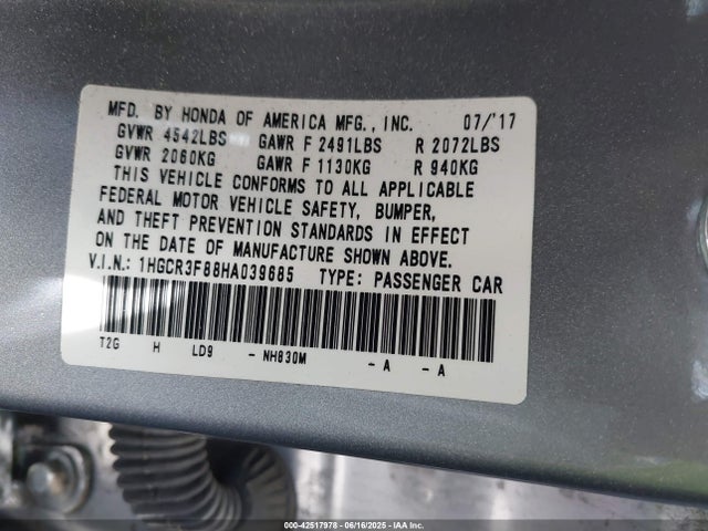 1HGCR3F88HA039685 Honda j35y1
