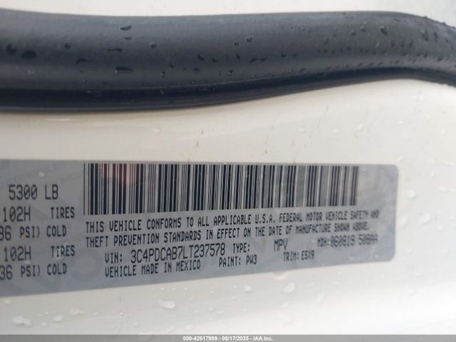 2020 DODGE JOURNEY 3C4PDCAB7LT237578 Photo 8