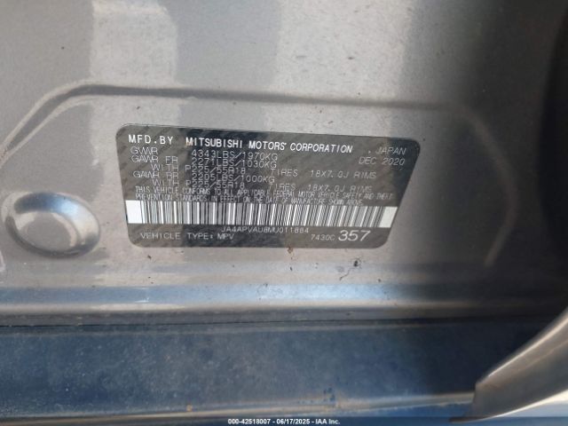 2021 MITSUBISHI OUTLANDER SPORT JA4APVAU8MU011884 Photo 8