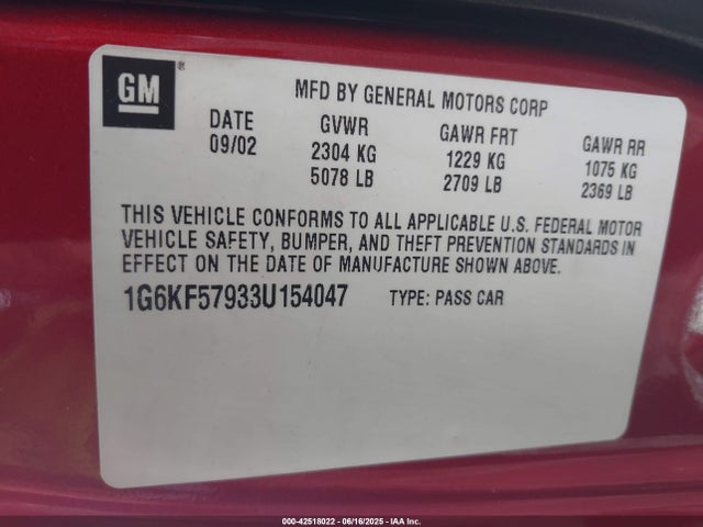 2003 CADILLAC DEVILLE 1G6KF57933U154047 Photo 8