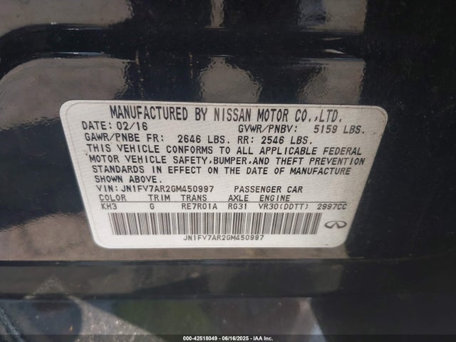 JN1FV7AR2GM450997 Infiniti Q50 3.0t Red Sport 400