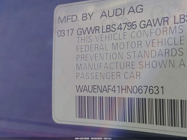 2017 AUDI A4 WAUENAF41HN067631 Photo 8