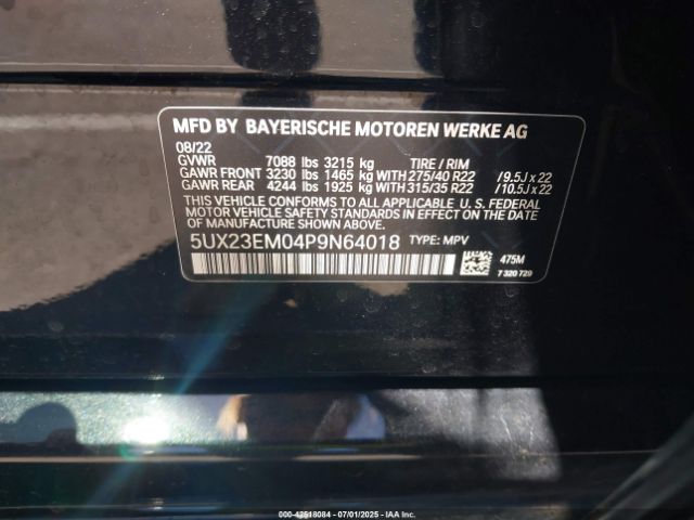 2023 BMW X7 5UX23EM04P9N64018 Photo 8