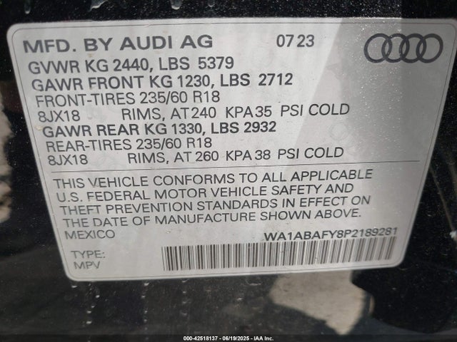 2023 AUDI Q5 WA1ABAFY8P2189281 Photo 8