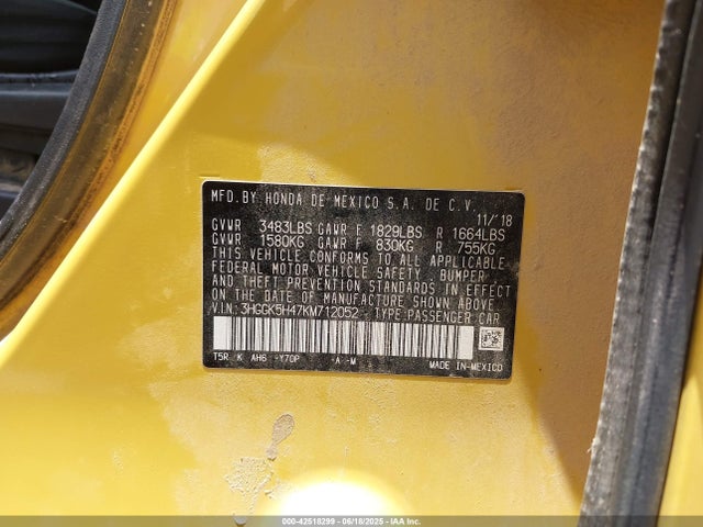 3HGGK5H47KM712052 Honda l15b1
