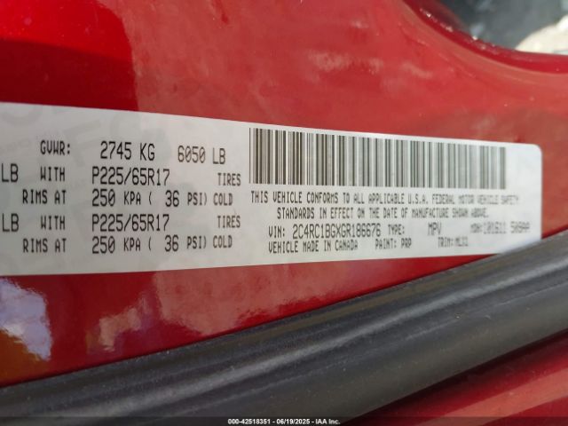 2016 CHRYSLER TOWN & COUNTRY 2C4RC1BGXGR186676 Photo 8