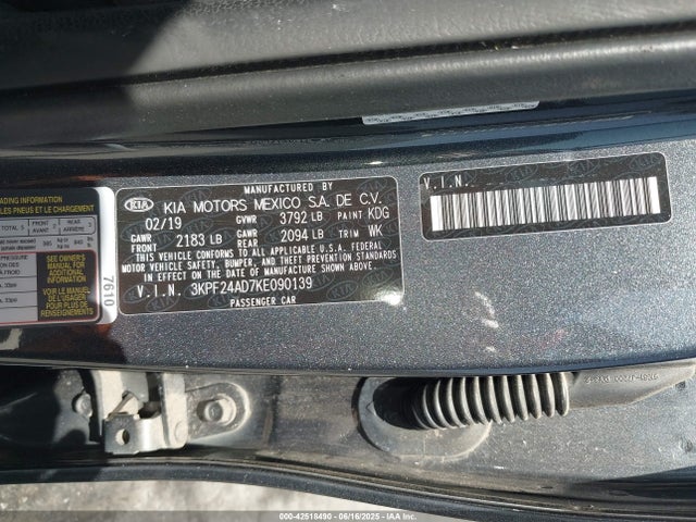 KIA mpi nu 2019 3KPF24AD7KE090139 Image 9