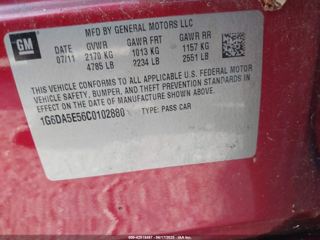 2012 CADILLAC CTS 1G6DA5E56C0102880 Photo 8