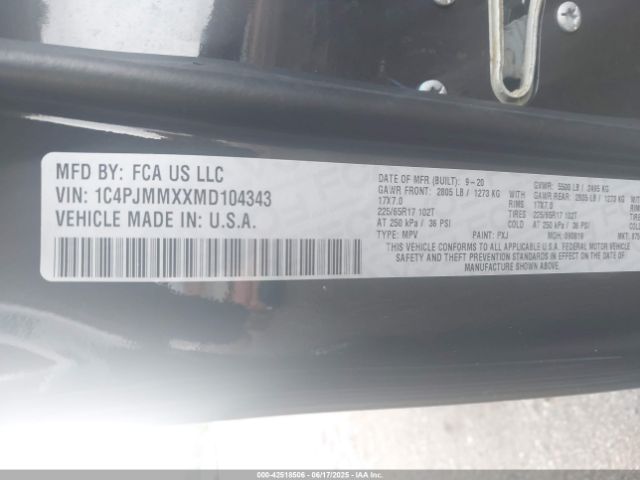 2021 JEEP CHEROKEE 1C4PJMMXXMD104343 Photo 8