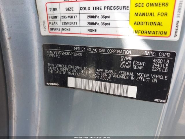 2012 VOLVO C70 YV1672MC8CJ130705 Photo 8