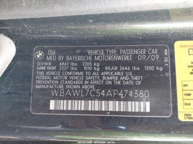 2010 BMW 335I WBAWL7C54AP474380 Photo 8