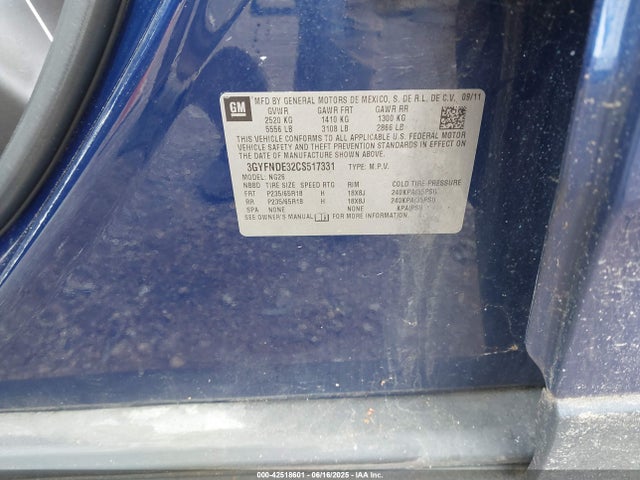 2012 CADILLAC SRX 3GYFNDE32CS517331 Photo 8