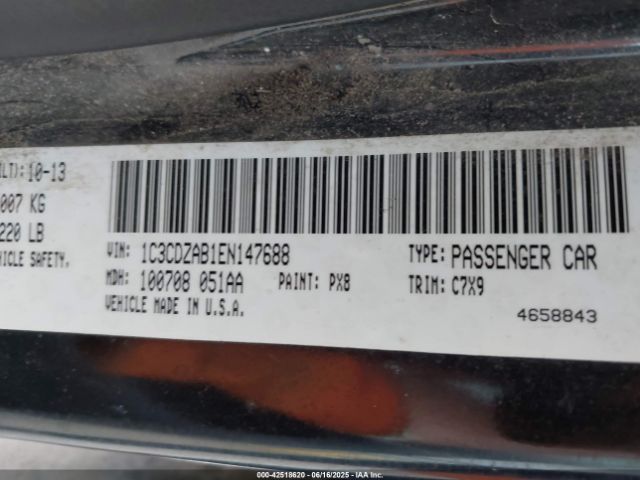 1C3CDZAB1EN147688 Dodge AVENGER SE