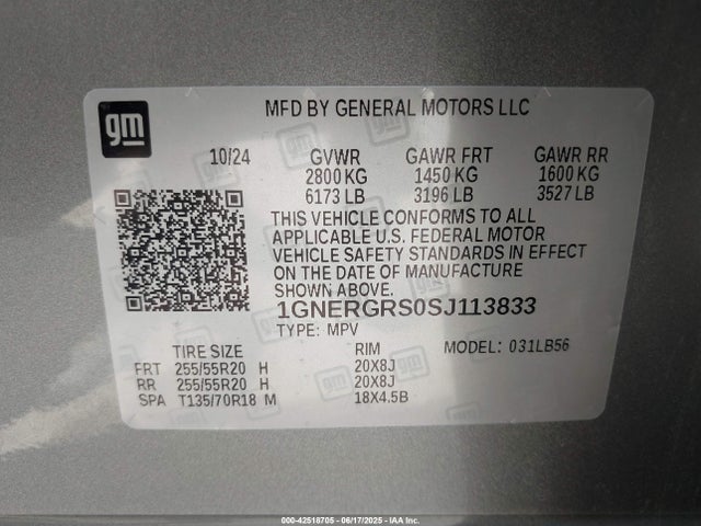 Chevrolet lk0 2025 1GNERGRS0SJ113833 Image 9