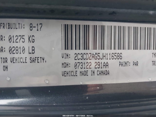 2018 DODGE CHALLENGER 2C3CDZAG5JH116586 Photo 8