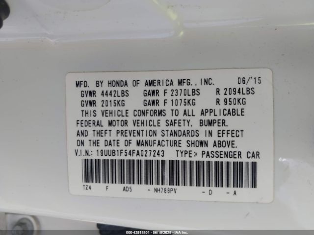 2015 ACURA TLX 19UUB1F54FA027243 Photo 8