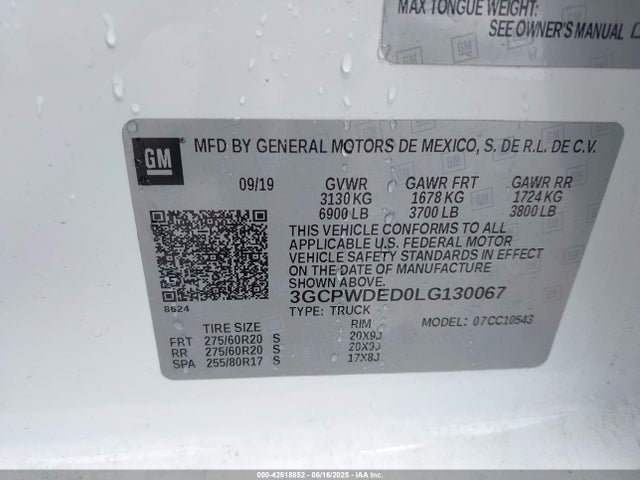 3GCPWDED0LG130067 Chevrolet l84 - di, dfm, alum, gen 5, var 2